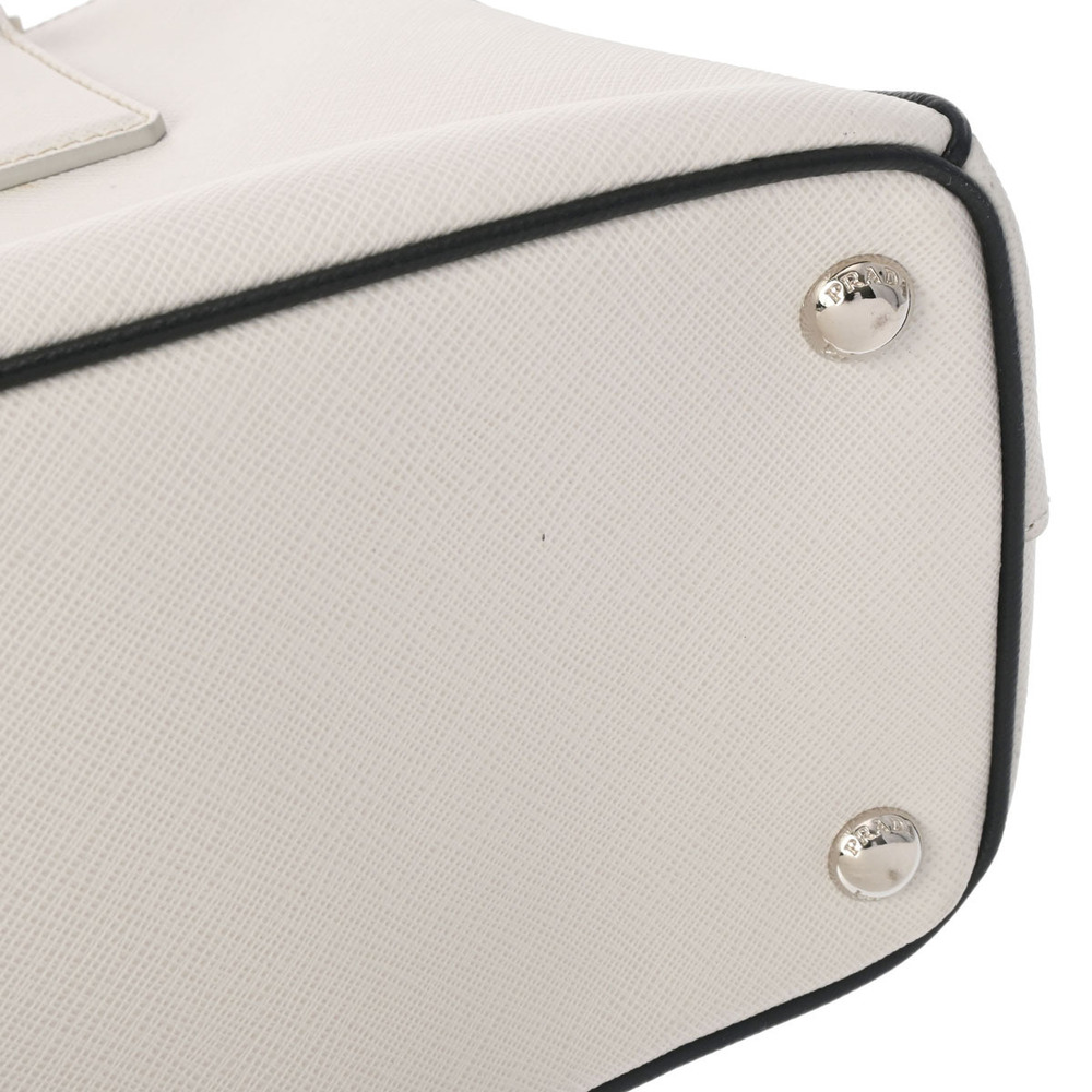 Prada White Galleria Off Black Bag Leather Saffiano - Picture 7 of 11